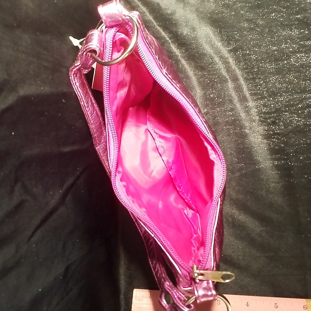 3/$25 XHILARATION PURSE Pink METALLIC Pink GEMS NEW WITH TAGS VINTAGE - Picture 5 of 5